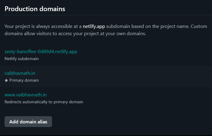 Netlify custom domain configuration